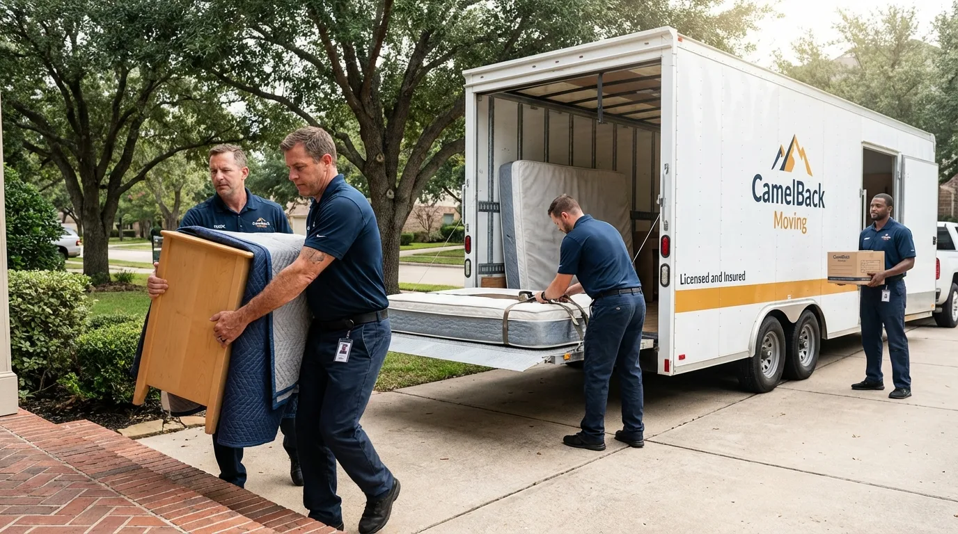 Crew loading residential truck for cross-state move from Raritan, NJ